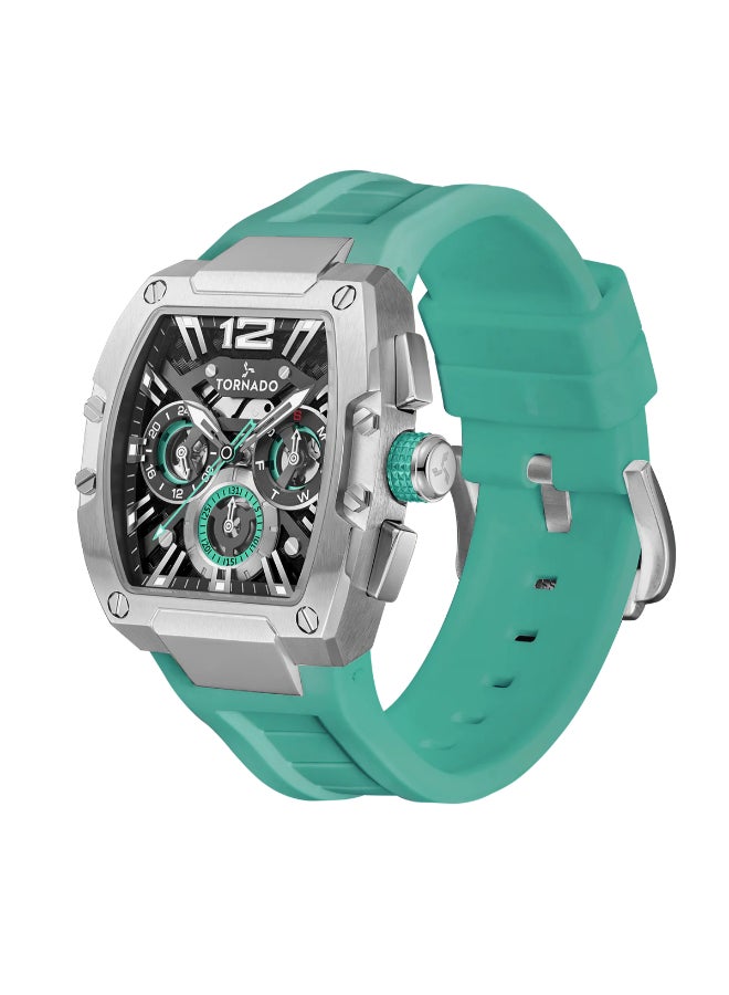 TORNADO Men's Premium Flexible & Durable Silicone Multi Function Watch T23105-SSHB - 43mm mm - Image 2